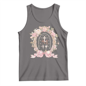 Ave Maria Tank Top Miraculous Medal Blessed Mother Mary Hail TS09 Deep Heather Print Your Wear
