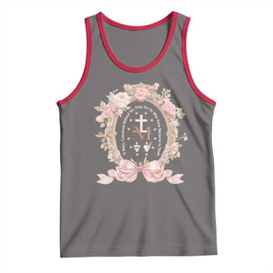 Ave Maria Tank Top Miraculous Medal Blessed Mother Mary Hail TS09 Deep Heather Red Print Your Wear