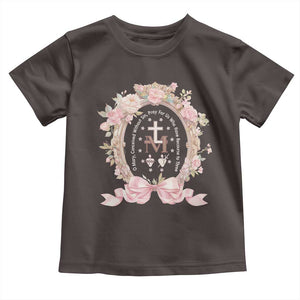 Ave Maria Toddler T Shirt Miraculous Medal Blessed Mother Mary Hail TS09 Dark Chocolate Print Your Wear