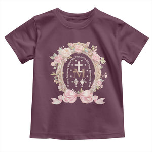 Ave Maria Toddler T Shirt Miraculous Medal Blessed Mother Mary Hail TS09 Maroon Print Your Wear