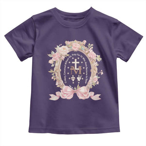 Ave Maria Toddler T Shirt Miraculous Medal Blessed Mother Mary Hail TS09 Purple Print Your Wear