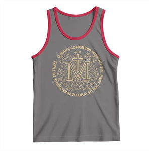 Marian Catholic Ave Maria Tank Top Miraculous Medal Blessed Mother Mary Hail TS09 Deep Heather Red Print Your Wear