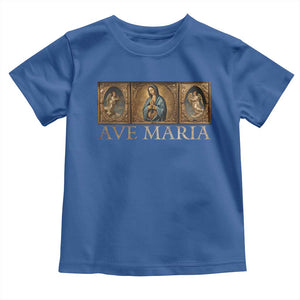 Marian Catholic Ave Maria Toddler T Shirt Vintage Aesthetic Blessed Mother Mary Hail TS09 Royal Blue Print Your Wear