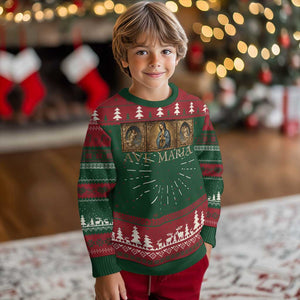 Marian Catholic Ave Maria Ugly Christmas Sweater Vintage Aesthetic Blessed Mother Mary Hail TS09 Christmas Print Your Wear