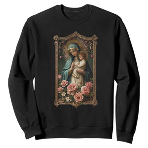 Marian Catholic Ave Maria Sweatshirt Blessed Mother Mary Hail Vintage Aesthetic TS09 Black Print Your Wear