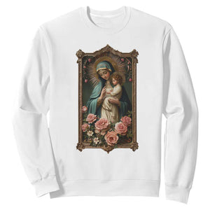 Marian Catholic Ave Maria Sweatshirt Blessed Mother Mary Hail Vintage Aesthetic TS09 White Print Your Wear