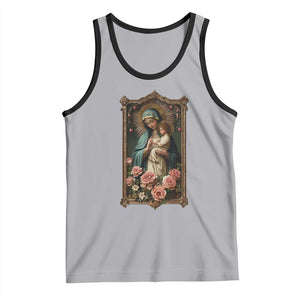 Marian Catholic Ave Maria Tank Top Blessed Mother Mary Hail Vintage Aesthetic TS09 Athletic Heather Black Print Your Wear