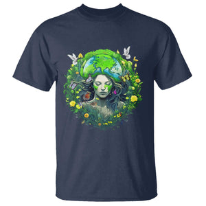 Earth Day T Shirt Mother Earth Gaia Goddess Of Nature TS09 Navy Printyourwear