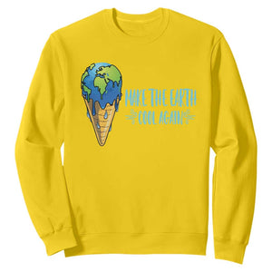 Earth Day Sweatshirt Make The Earth Cool Again Funny Melting Ice Cream TS09 Daisy Printyourwear