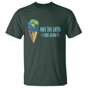 Earth Day T Shirt Make The Earth Cool Again Funny Melting Ice Cream TS09 Dark Forest Green Printyourwear