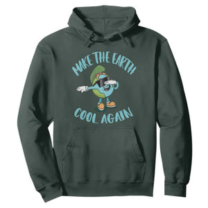 Earth Day Hoodie Make The Earth Cool Again Dabbing Kids Boys TS09 Dark Forest Green Printyourwear