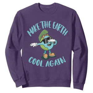 Earth Day Sweatshirt Make The Earth Cool Again Dabbing Kids Boys TS09 Purple Printyourwear