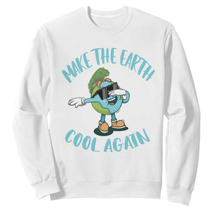 Earth Day Sweatshirt Make The Earth Cool Again Dabbing Kids Boys TS09 White Printyourwear