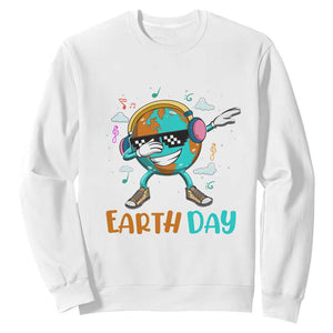 Earth Day Funny Cool Dabbing Planet Kids Boys Sweatshirt TS09 White Printyourwear