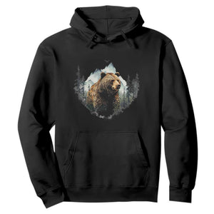 Nature Lover Hoodie Bear Wildlife Outdoor Mountains Forest Earth Day TS09 Black Printyourwear