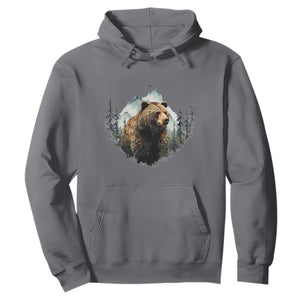 Nature Lover Hoodie Bear Wildlife Outdoor Mountains Forest Earth Day TS09 Charcoal Printyourwear
