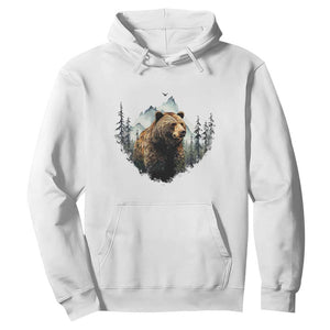 Nature Lover Hoodie Bear Wildlife Outdoor Mountains Forest Earth Day TS09 White Printyourwear