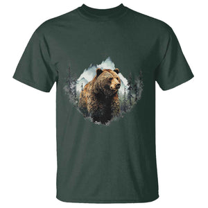 Nature Lover T Shirt Bear Wildlife Outdoor Mountains Forest Earth Day TS09 Dark Forest Green Printyourwear