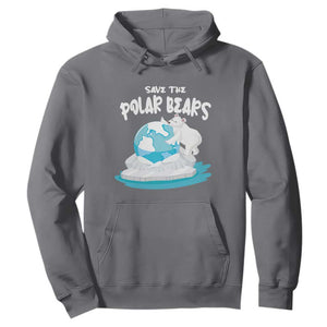 Earth Day Hoodie Save The Polar Bears Climate Awareness TS09 Charcoal Printyourwear