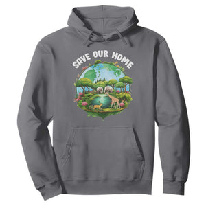 Earth Day Hoodie Save Our Home Animals Wildlife Nature Lover TS09 Charcoal Printyourwear