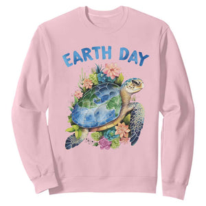 Earth Day Sweatshirt Sea Turtle Save Our Ocean TS09 Light Pink Printyourwear