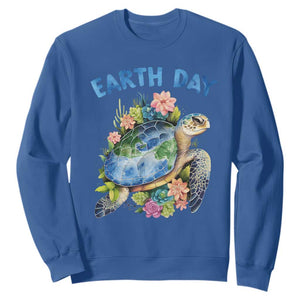 Earth Day Sweatshirt Sea Turtle Save Our Ocean TS09 Royal Blue Printyourwear