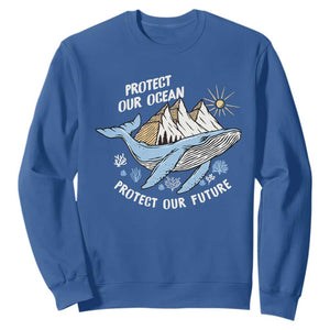 Earth Day Sweatshirt Save Our Oceans Save Our Future Whale TS09 Royal Blue Printyourwear