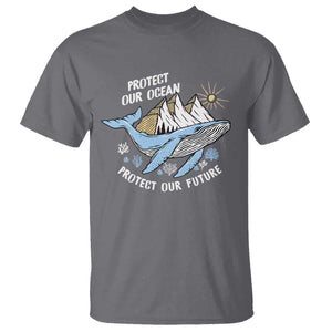 Earth Day T Shirt Save Our Oceans Save Our Future Whale TS09 Charcoal Printyourwear