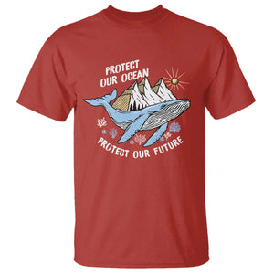 Earth Day T Shirt Save Our Oceans Save Our Future Whale TS09 Red Printyourwear