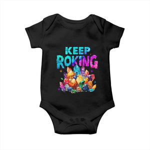 Rock Collector Baby Onesie Keep Rocking Geologist TS09 Black Print Your Wear