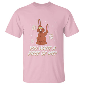 Easter Day T Shirt You Want A Piece Of Me Chocolate Bunny TS09 Light Pink Printyourwear
