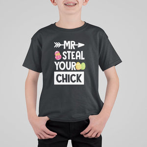 Easter Day T Shirt For Kid Mr. Steal Your Chick Funny Egg Baby Chicken TS09 Black Printyourwear