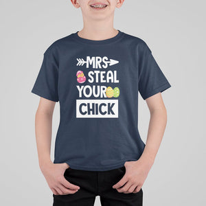 Easter Day T Shirt For Kid Mrs. Steal Your Chick Funny Egg Baby Chicken TS09 Navy Printyourwear