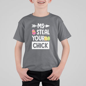 Easter Day T Shirt For Kid Ms. Steal Your Chick Funny Egg Baby Chicken TS09 Charcoal Printyourwear