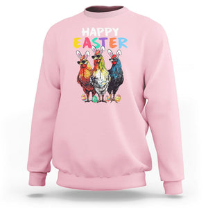 Easter Day Sweatshirt Funny Chicken Bunny Costume Farmer Farm Animal TS09 Light Pink Printyourwear