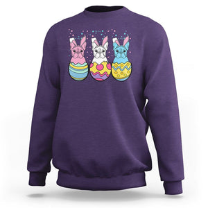 Easter Day Sweatshirt Cute Bunny French Bulldogs Frenchie Dog Lover TS09 Purple Printyourwear