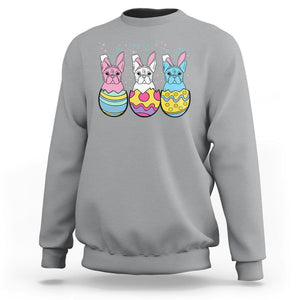 Easter Day Sweatshirt Cute Bunny French Bulldogs Frenchie Dog Lover TS09 Sport Gray Printyourwear
