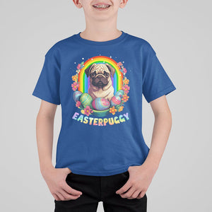 Easter Day T Shirt For Kid Easterpuggy Funny Pug Dog Lover Egg Basket TS09 Royal Blue Printyourwear