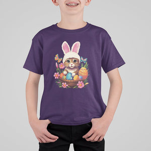 Easter Day T Shirt For Kid Cute Bunny Cat Lover Eggs Basket TS09 Purple Printyourwear