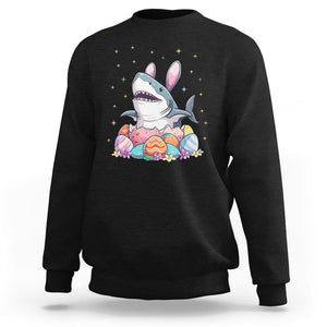 Easter Day Cute Bunny Shark Egg Basket Sweatshirt TS09 Black Printyourwear