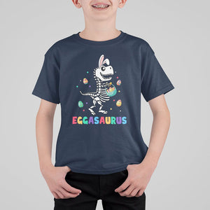 Easter Day T Shirt For Kid Eggasaurus Stegosaurus Dinosaur Egg Bunny TS09 Navy Printyourwear
