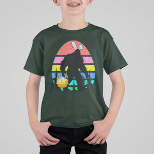 Easter Day Funny Bigfoot Bunny Egg Basket T Shirt For Kid TS09 Dark Forest Green Printyourwear