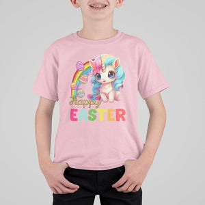 Easter Day Cute Unicorn Bunny Egg Basket T Shirt For Kid TS09 Light Pink Printyourwear