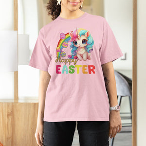 Easter Day Cute Unicorn Bunny Egg Basket T Shirt For Women TS09 Light Pink Printyourwear