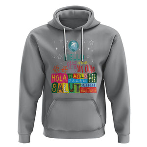 Travel Lover Hoodie Hello Word in Different Languages Greetings TS09 Sport Gray Printyourwear