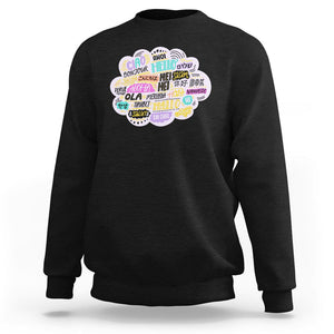 Travel Lover Sweatshirt Hello Word in Different Languages Greetings TS09 Black Printyourwear