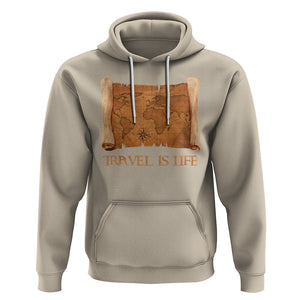 Travel is Life Hoodie Vintage World Map Traveling TS09 Sand Printyourwear