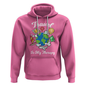 Travel Is My Therapy Hoodie World Traveling TS09 Azalea Printyourwear
