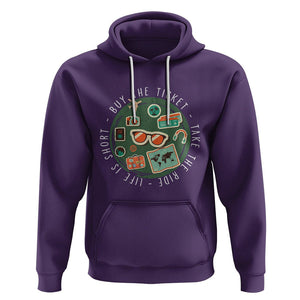 Travel Lover Hoodie Life Is Short Buy The Ticket Take The Ride Traveling TS09 Purple Printyourwear