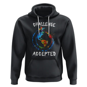 Travel Lover Hoodie Challenge Accepted World Map Traveling TS09 Black Printyourwear